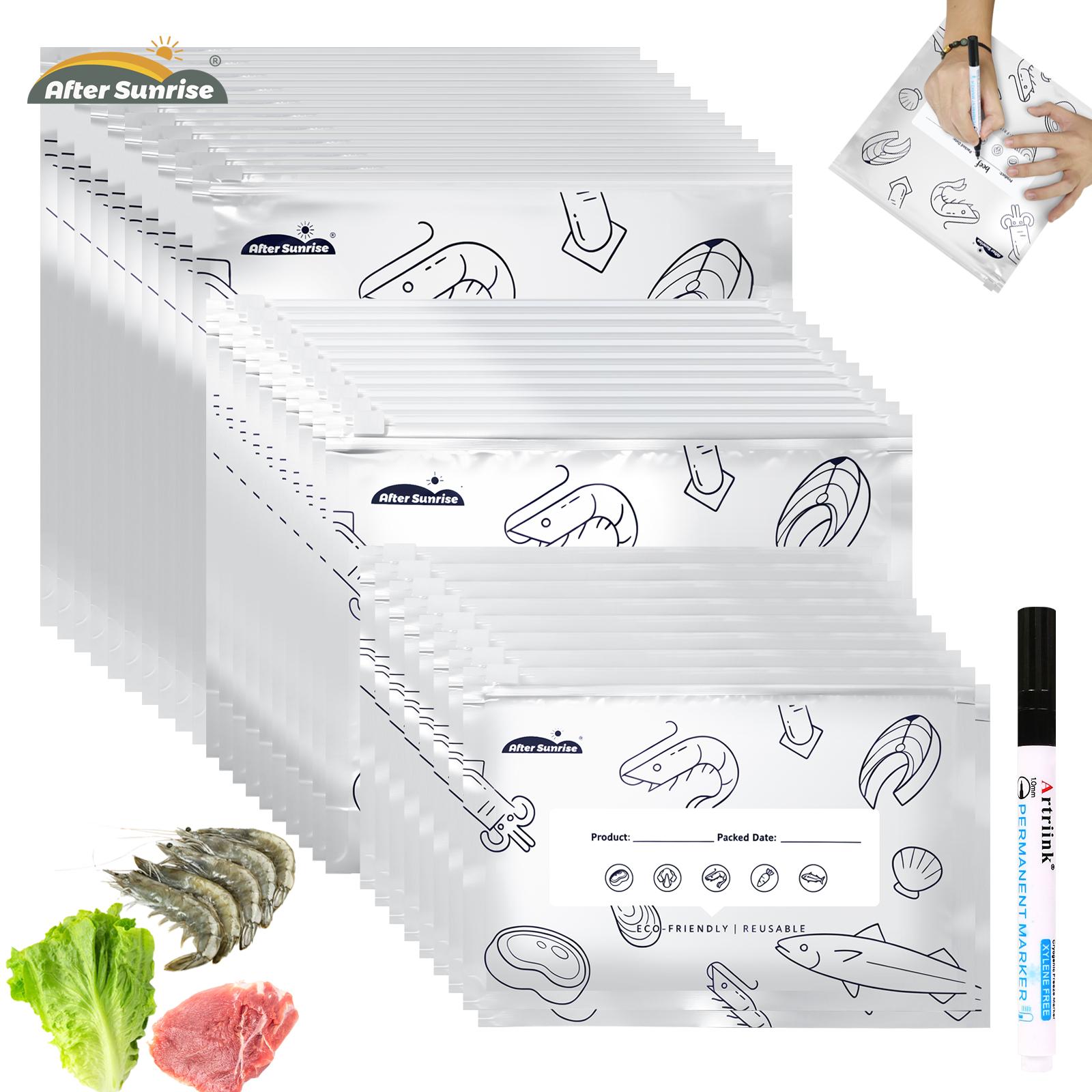Food Storage Bags Reusable - 【Refrigerated Food】Reusable Aluminum Foil Sealable Storage