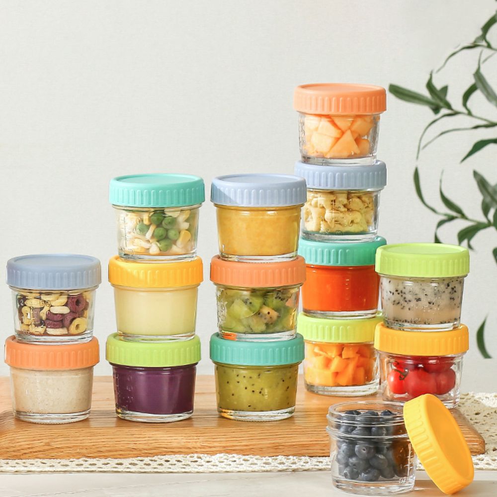 Food Storage With Glass Lids - 6pcs Glass Baby Food Jar Reusable