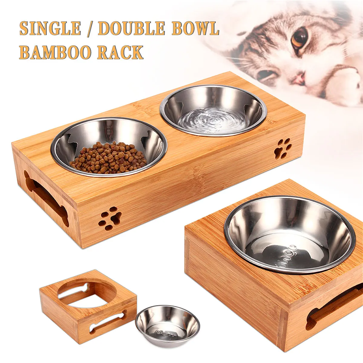 Food Storage Food Safety - Pet Cat Bowl Bear Bamboo Plate