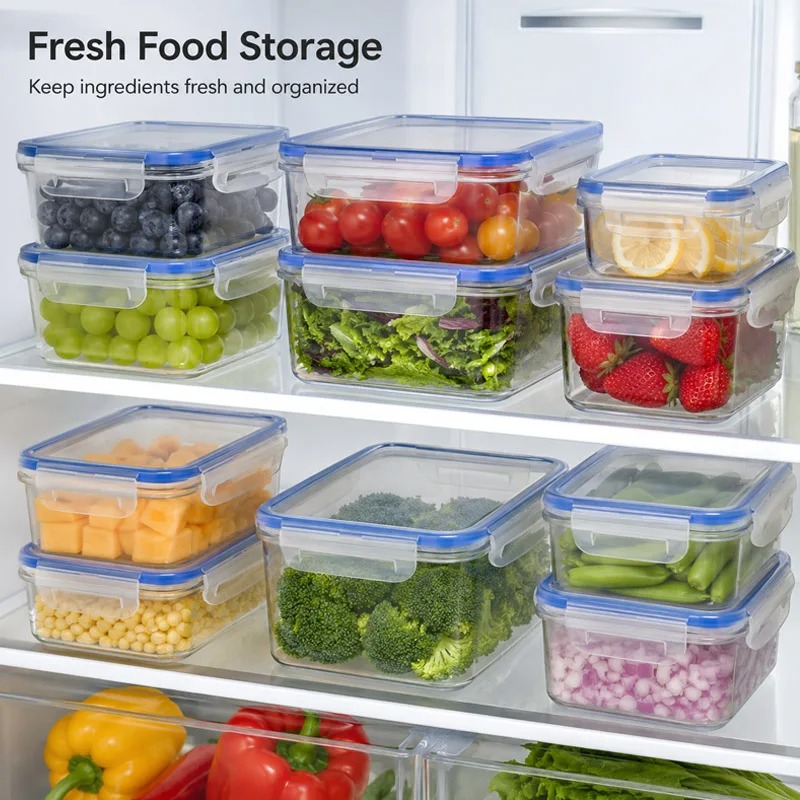 Food Storage Refrigerator - 4 Sizes Refrigerator Storage Box Food