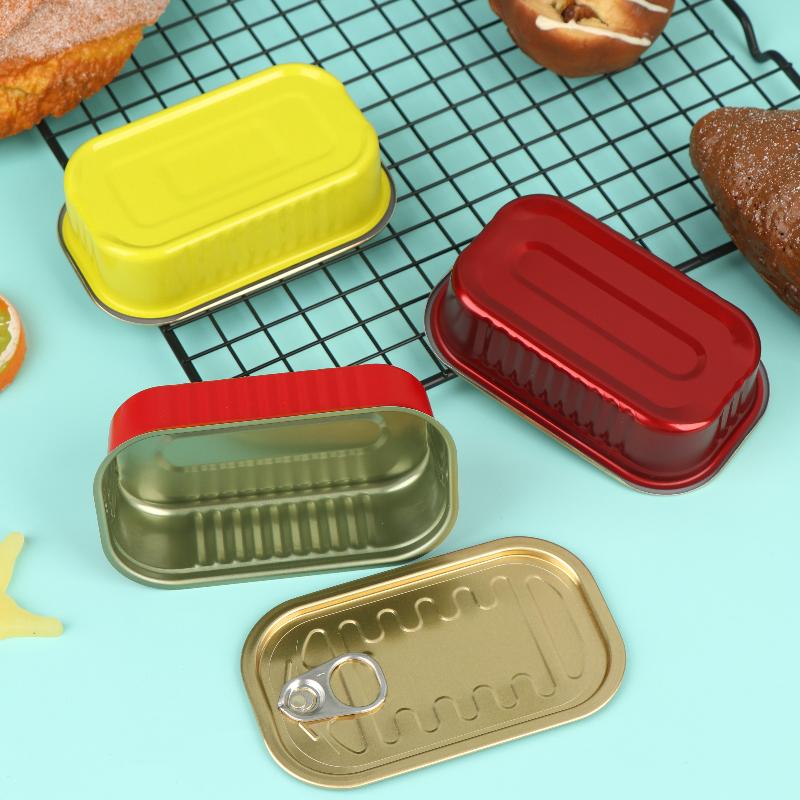 Food Storage Boxes - 2Pcs Rectangular Mini Sealed Metal Tin