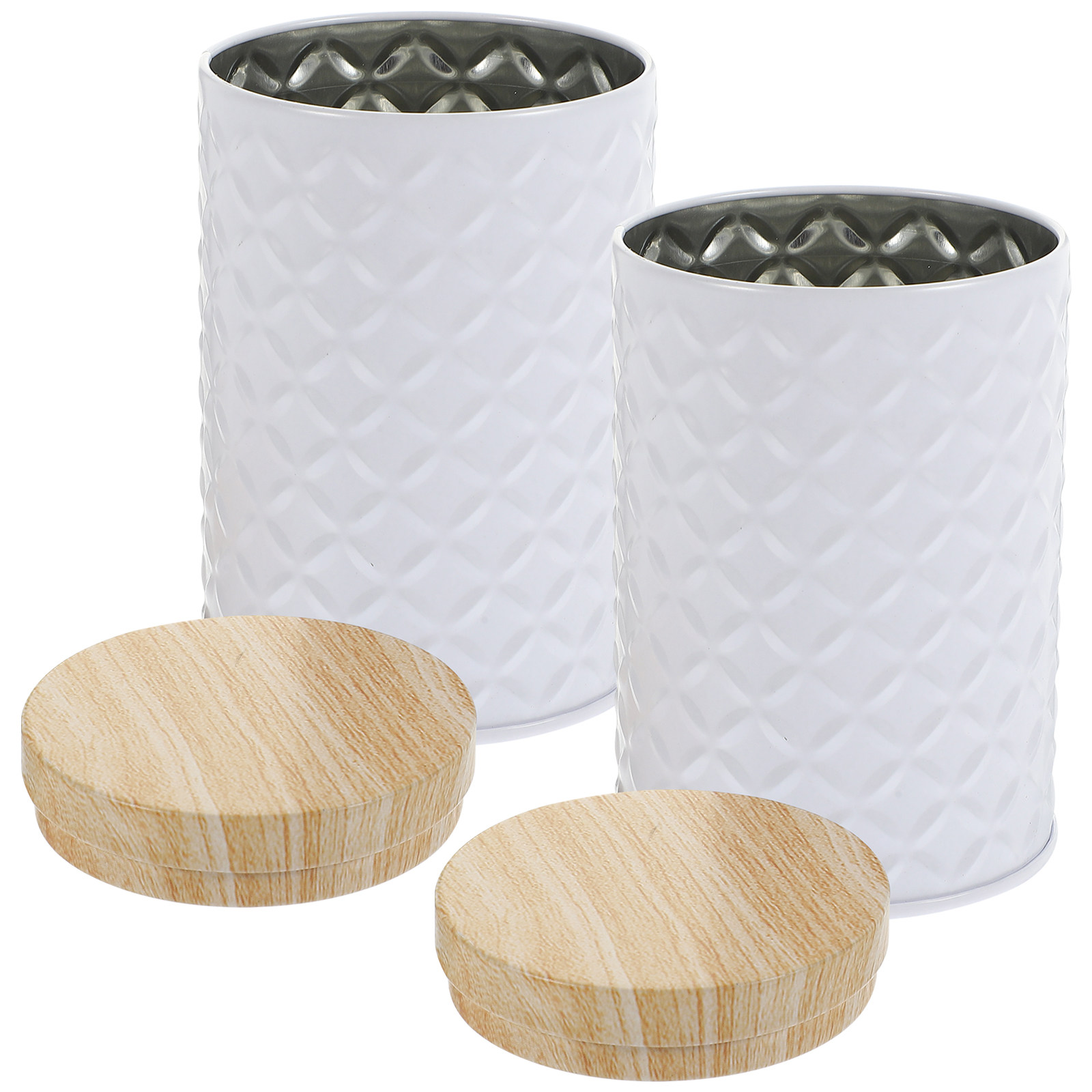 Food Storage Jars - 2Pcs Food Grade Tinplate Storage Canister
