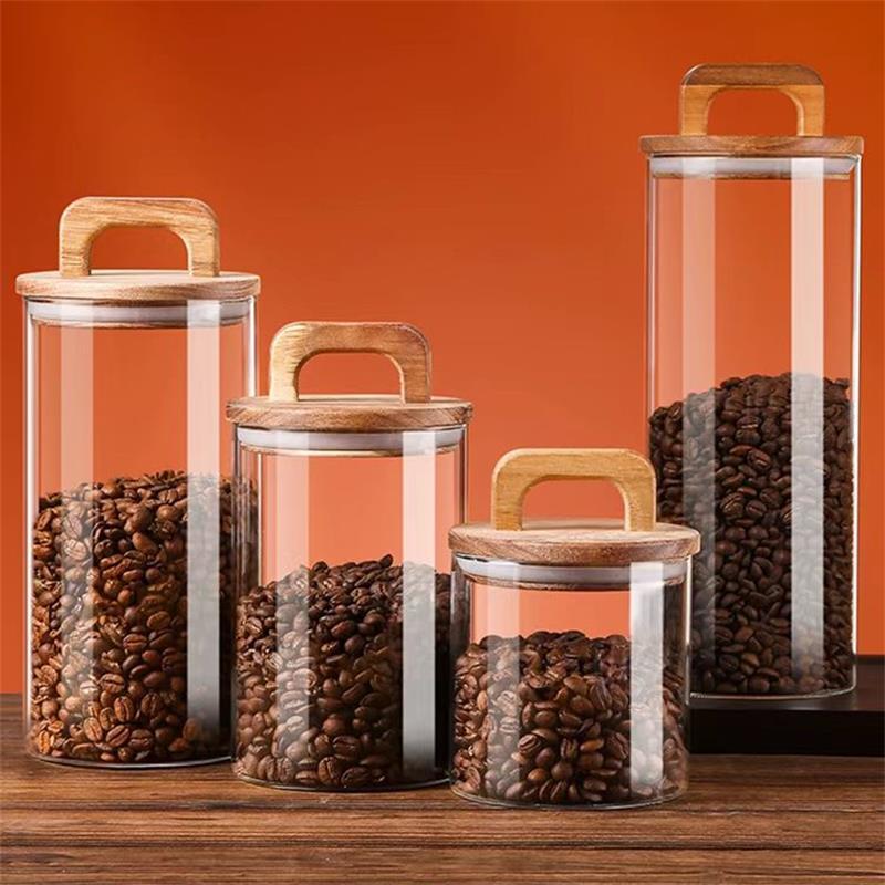 Food Storage With Glass Lids - Clear Glass Jar with Bamboo Lid