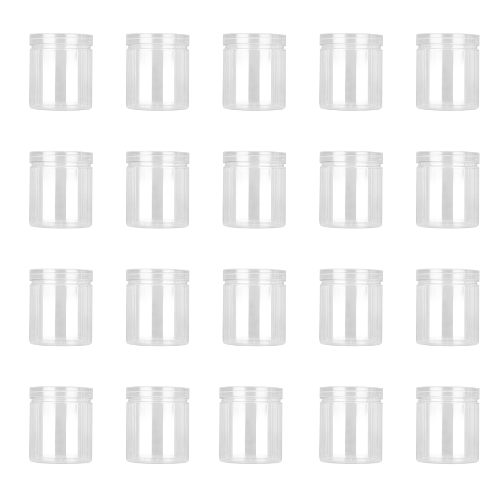 Food Storage Drums - 20pcs 500ml Plastic Jar with Lid