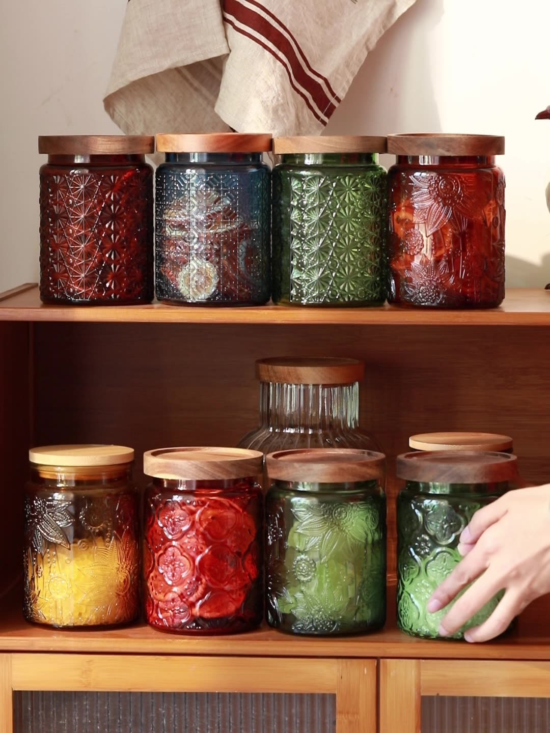 Food Storage With Glass Lids - Vintage Glass Kitchen Storage Jar Kitchen