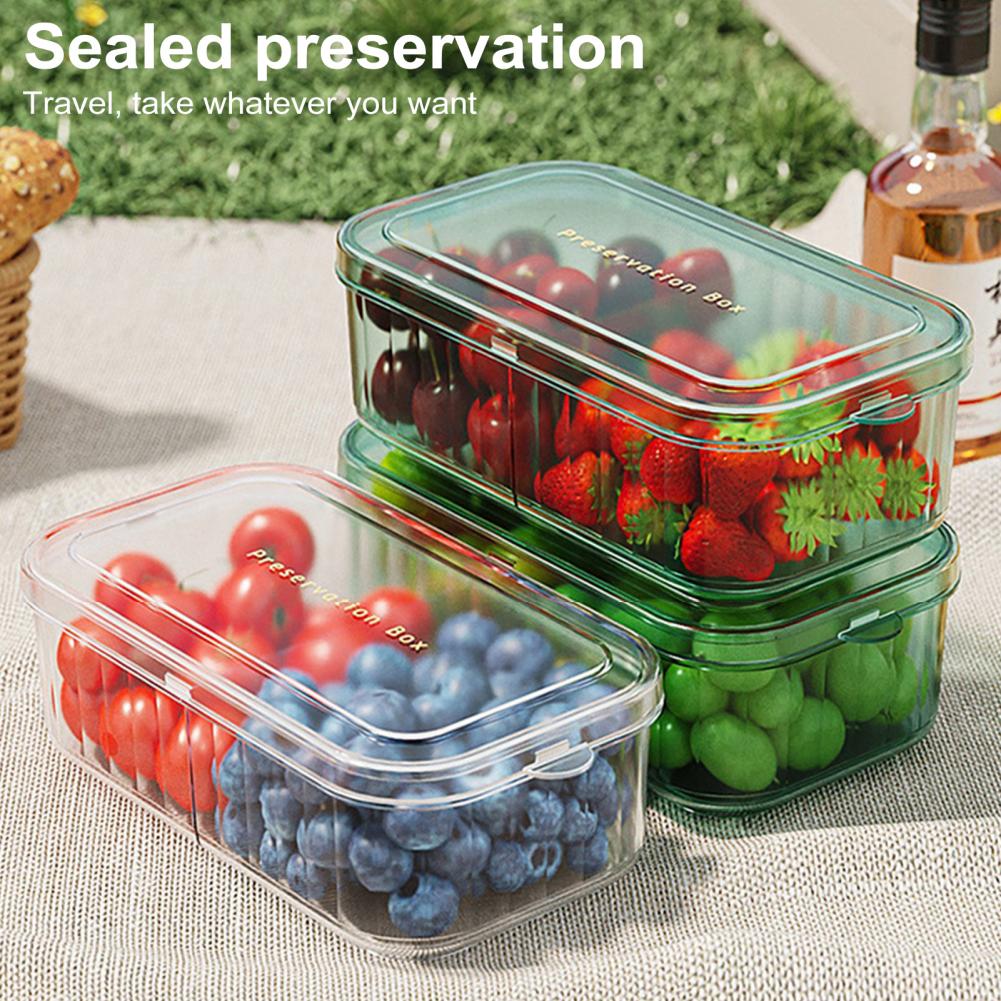 Food Storage Acrylic Containers - Multi-functional Fridge Bins with Dividers Fridge