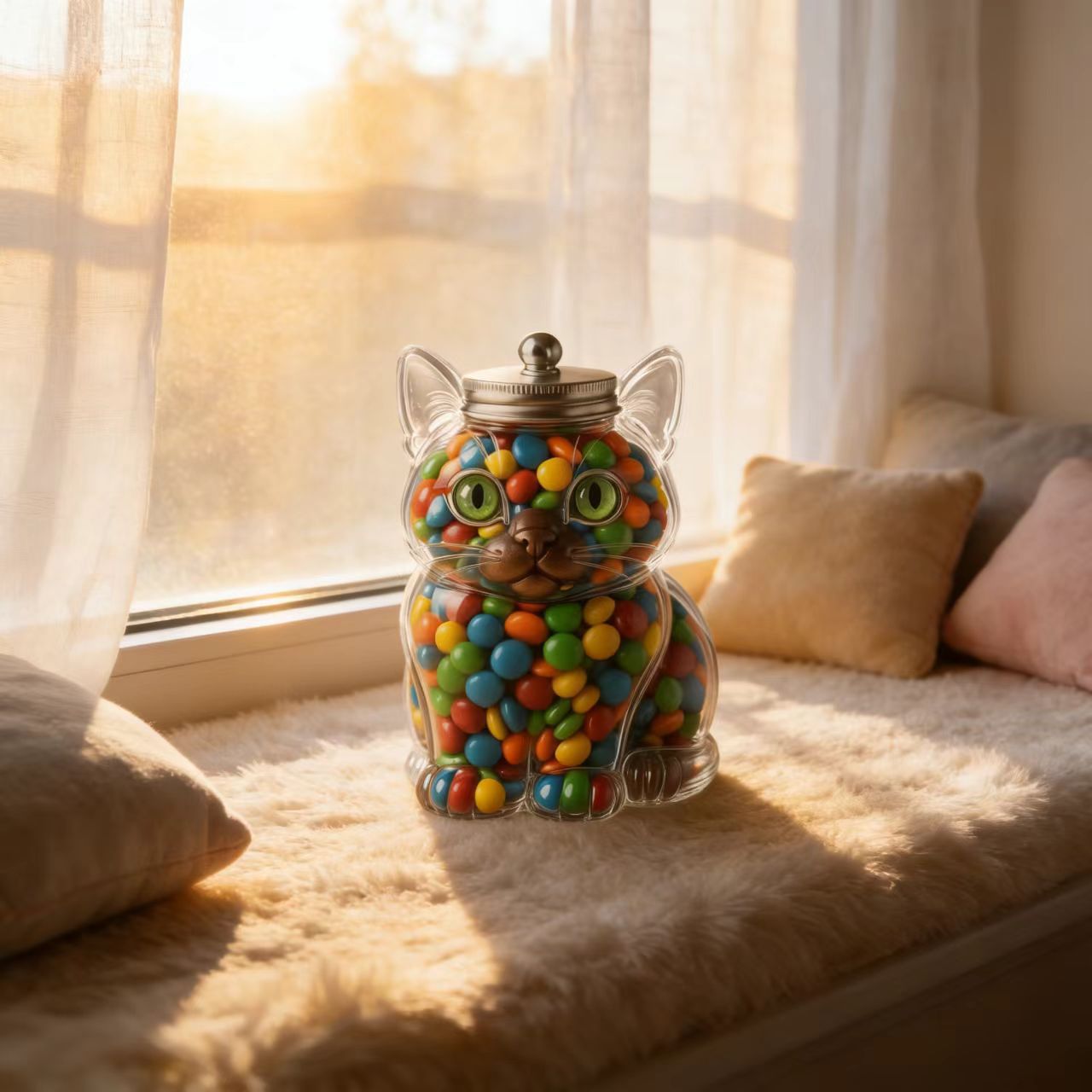 Cute Cat Shaped Glass Candy Ja - đánh giá và giá Food Storage With Glass Lids