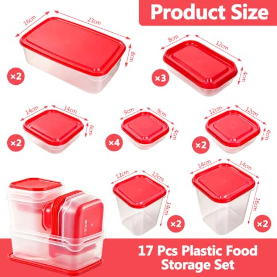 17Pcs Plastic Food Storage Set - đánh giá và giá Food Storage Acrylic Containers