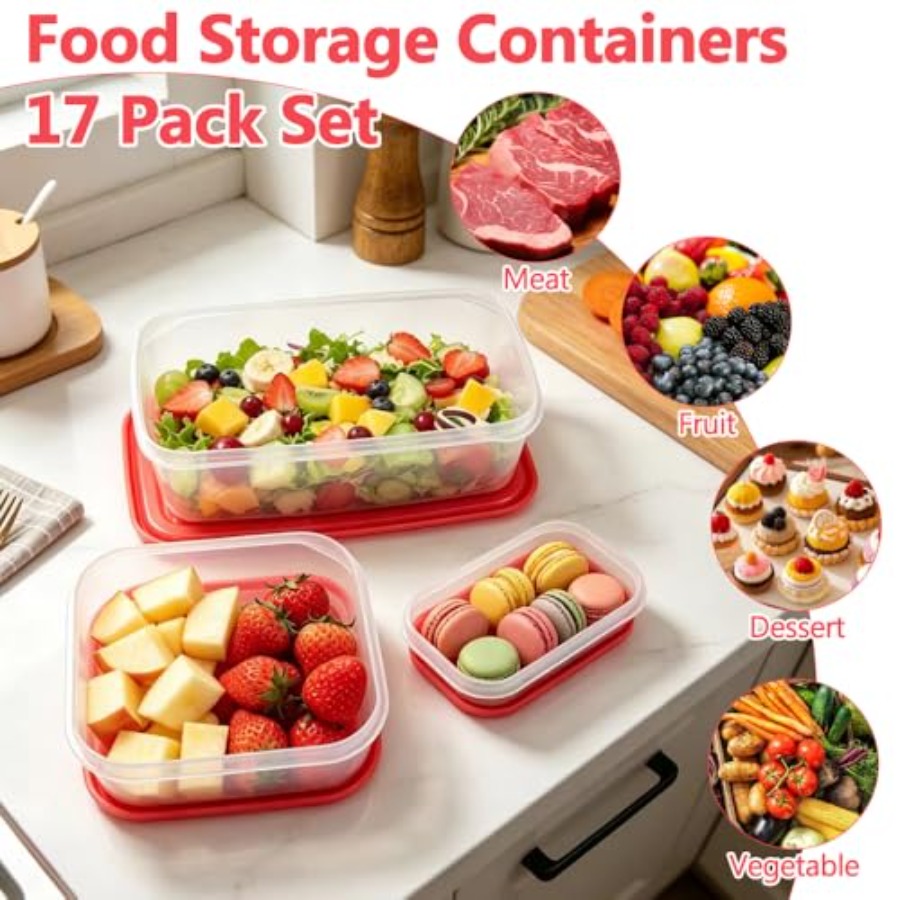 17Pcs Plastic Food Storage Set - đánh giá và giá Food Storage Acrylic Containers