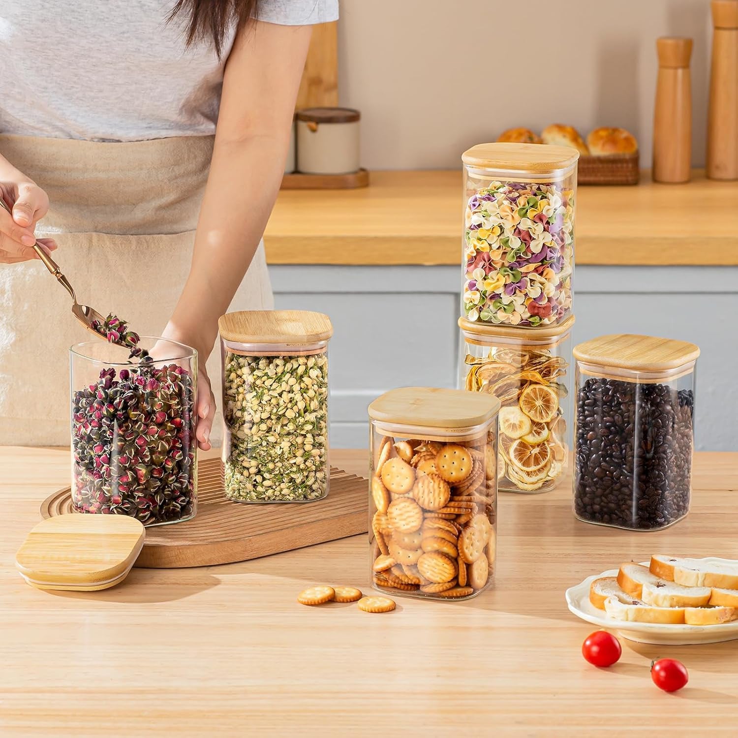 6Pcs Transparent Storage Jars  - đánh giá và giá Food Storage Jars