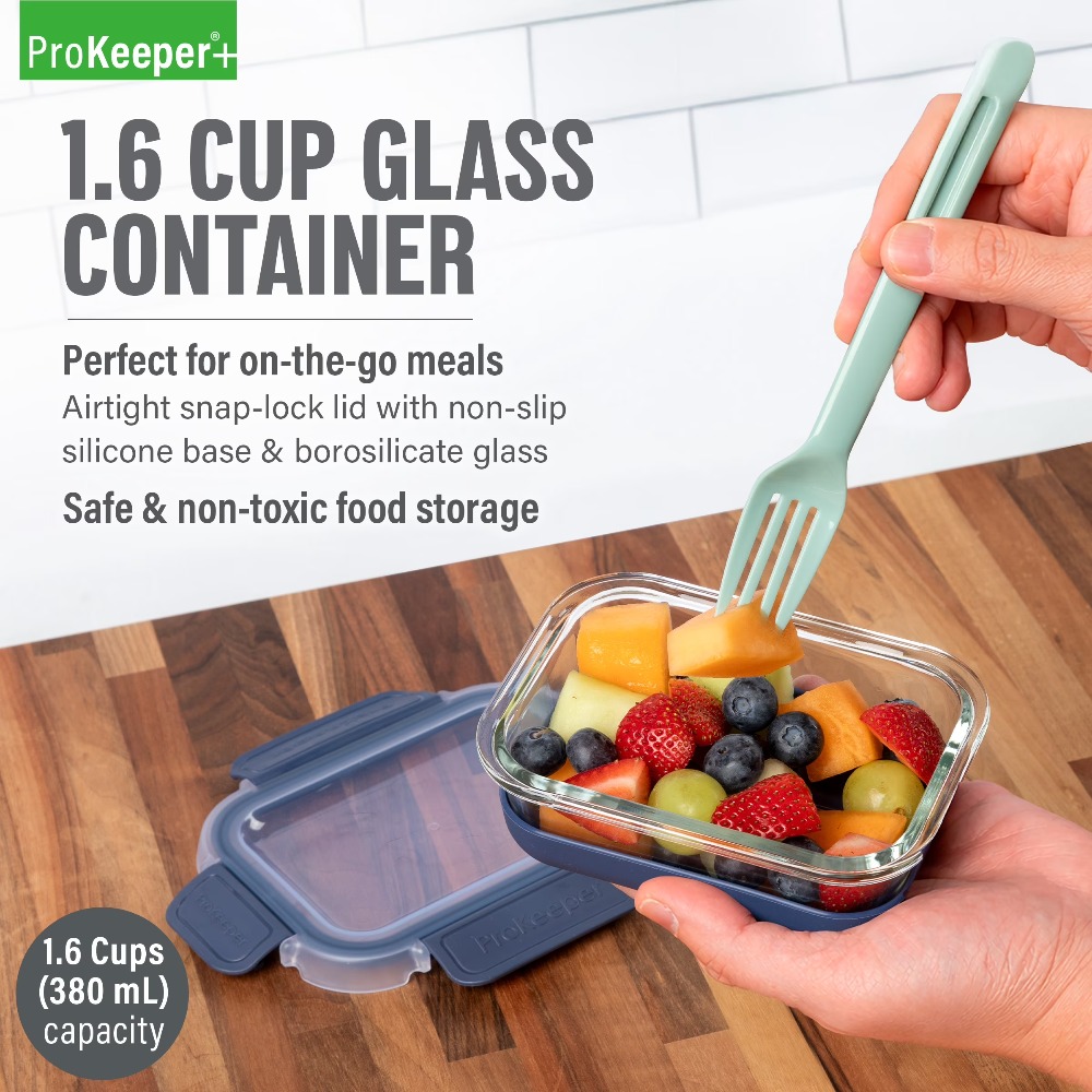 2 Pack 1.6 Cup Glass Food Stor - đánh giá và giá Food Storage With Glass Lids
