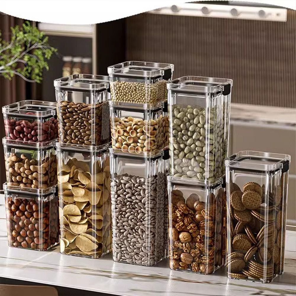 Transparent Food Storage Conta - đánh giá và giá Stackable Pantry Bin