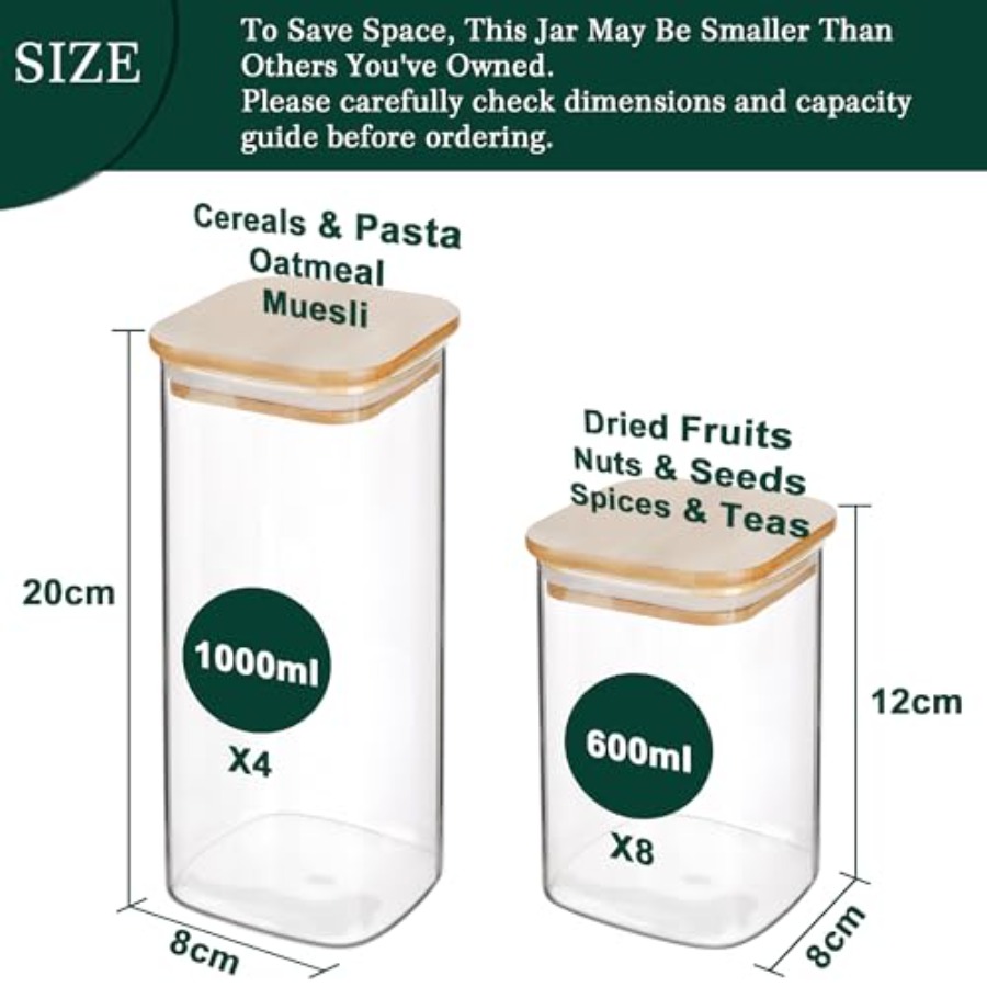 12-Pack Square Glass Storage J - đánh giá và giá Food Storage Acrylic Containers