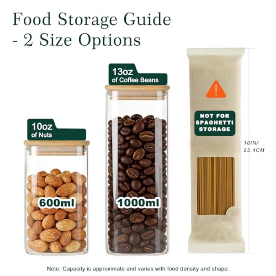12-Pack Square Glass Storage J - đánh giá và giá Food Storage Acrylic Containers