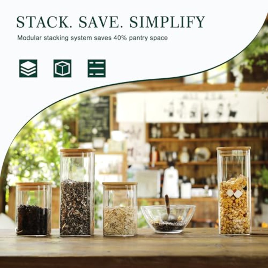 12-Pack Square Glass Storage J - đánh giá và giá Food Storage Acrylic Containers