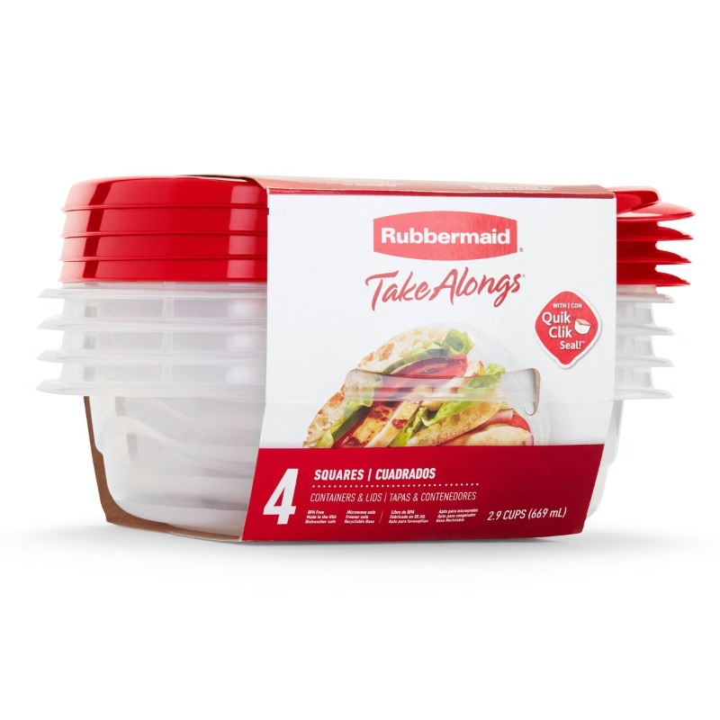 4pc TakeAlongs Square 2.9 Cup  - đánh giá và giá Food Storage Acrylic Containers