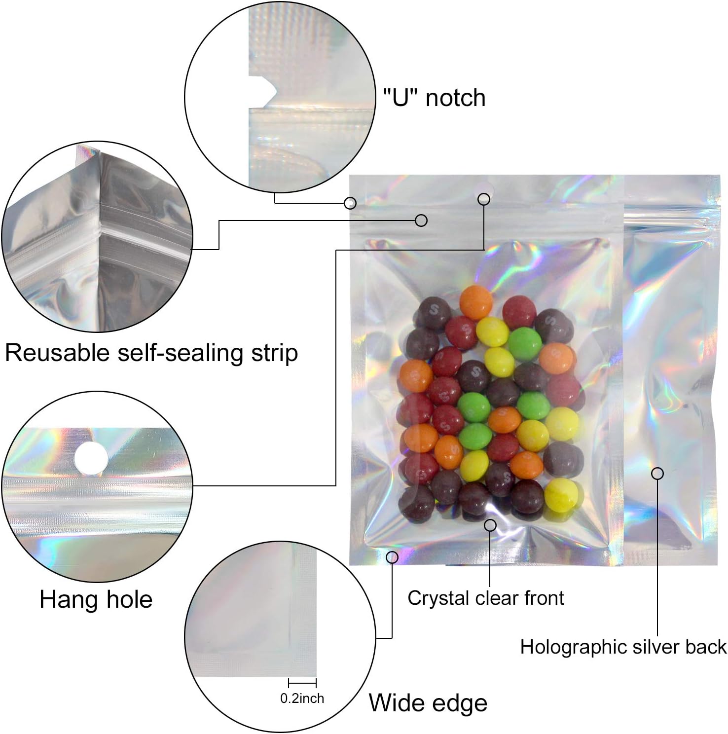 50/10PCS Laser Sealing Bags Pl - đánh giá và giá Food Storage Ziploc Bags