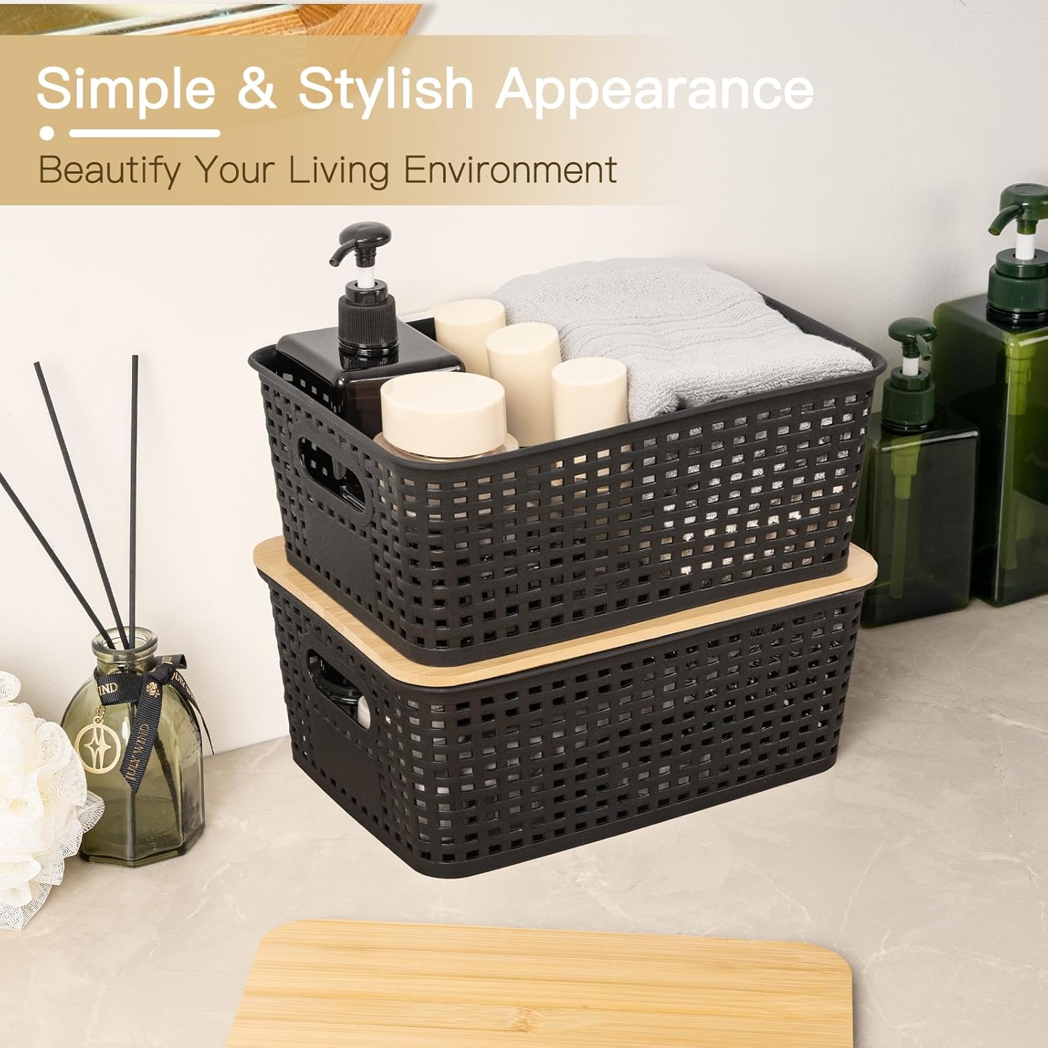 1pc Plastic Storage Baskets wi - đánh giá và giá Stackable Pantry Bin