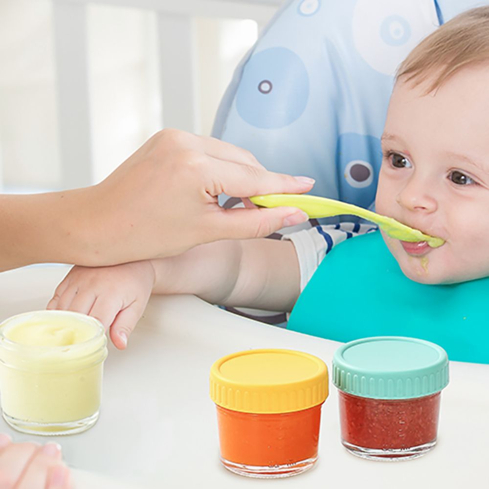 6pcs Glass Baby Food Jar Reusa - đánh giá và giá Food Storage With Glass Lids