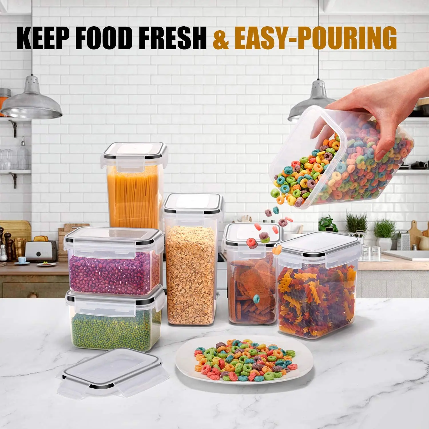 Kitchen 7pcs Food Containers S - đánh giá và giá Food Storage Acrylic Containers