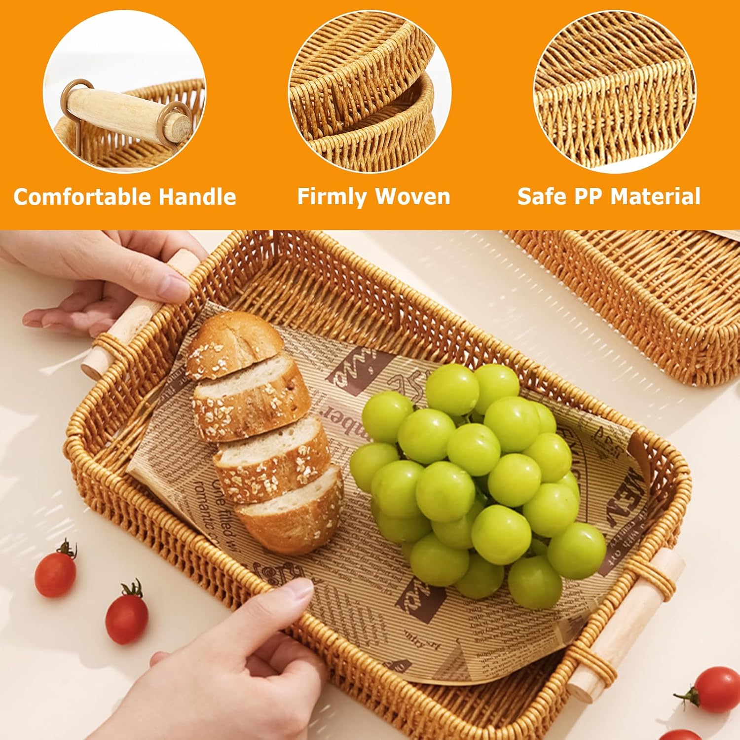 Wicker Tray Rectangular Rattan - đánh giá và giá Food Storage In Restaurant