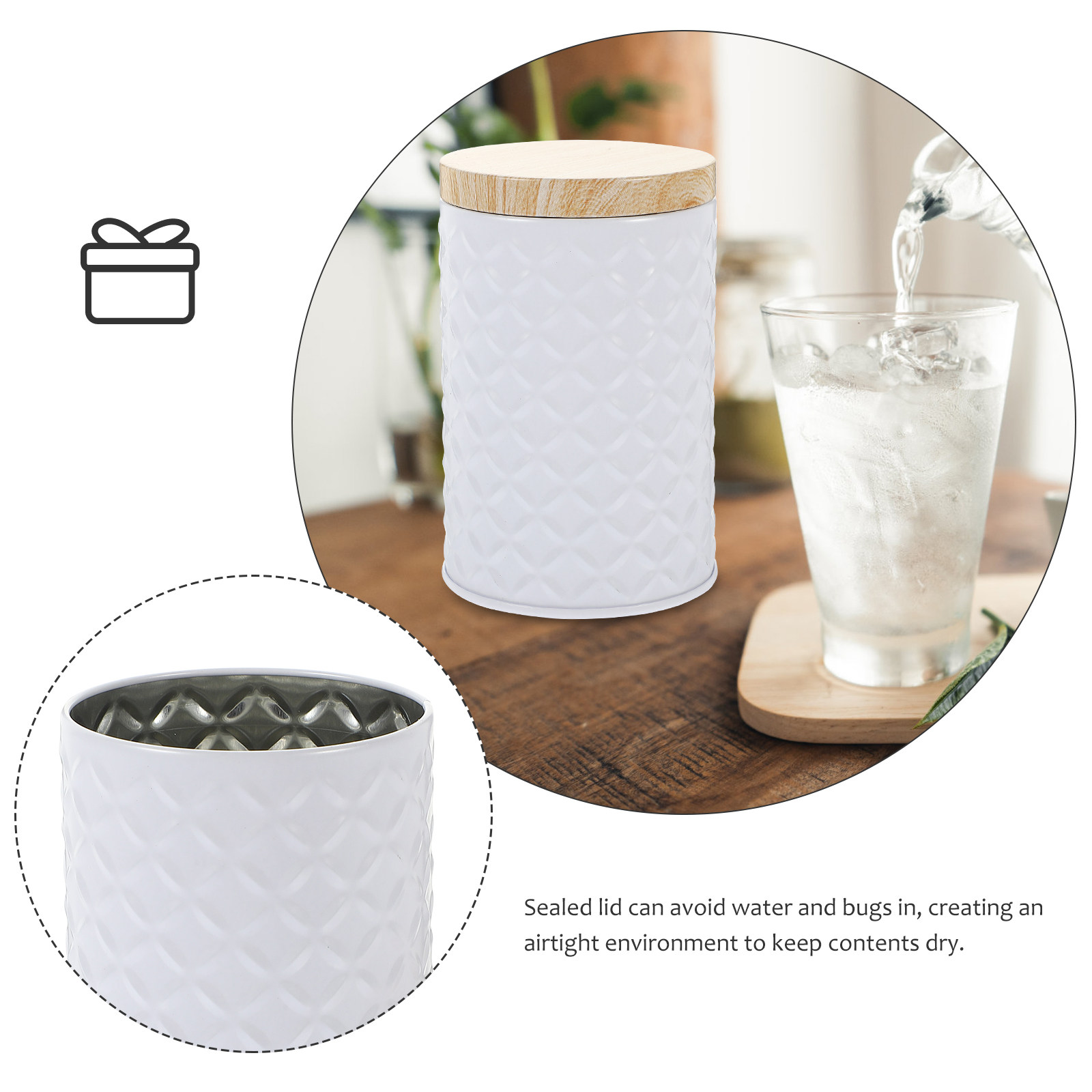 2Pcs Food Grade Tinplate Stora - đánh giá và giá Food Storage Jars