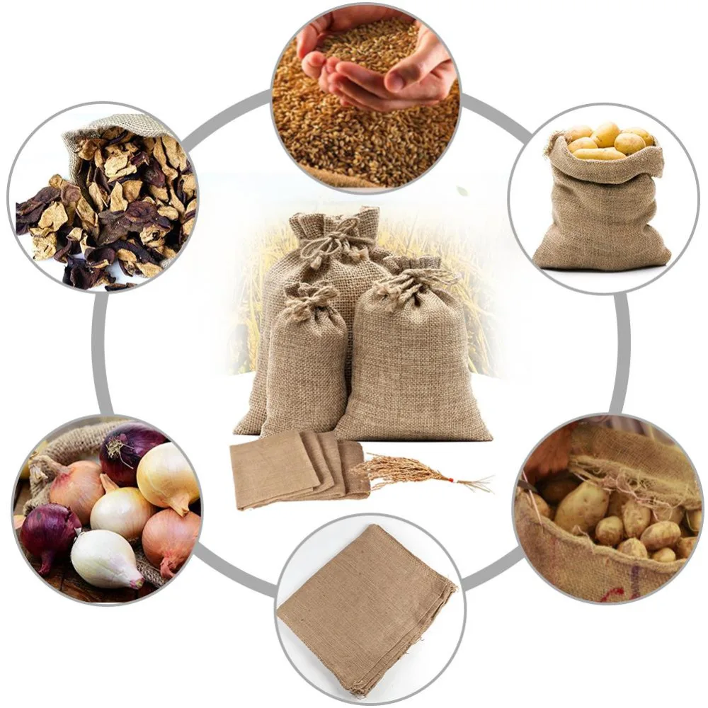 1PC Natural Jute Burlap Sacks  - đánh giá và giá Food Storage Roots