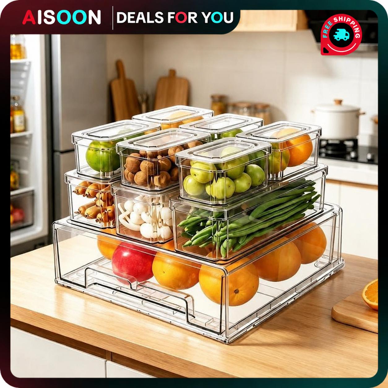 10/14Pcs Fridge Organizer Bins - đánh giá và giá Stackable Pantry Bin