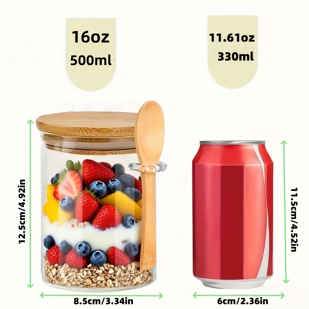 1/2/4/8Pcs Oatmeal Glass Cup S - đánh giá và giá Food Storage With Glass Lids