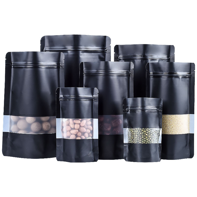 100PCS Stand-up Matte Black Al - đánh giá và giá Food Storage Ziploc Bags