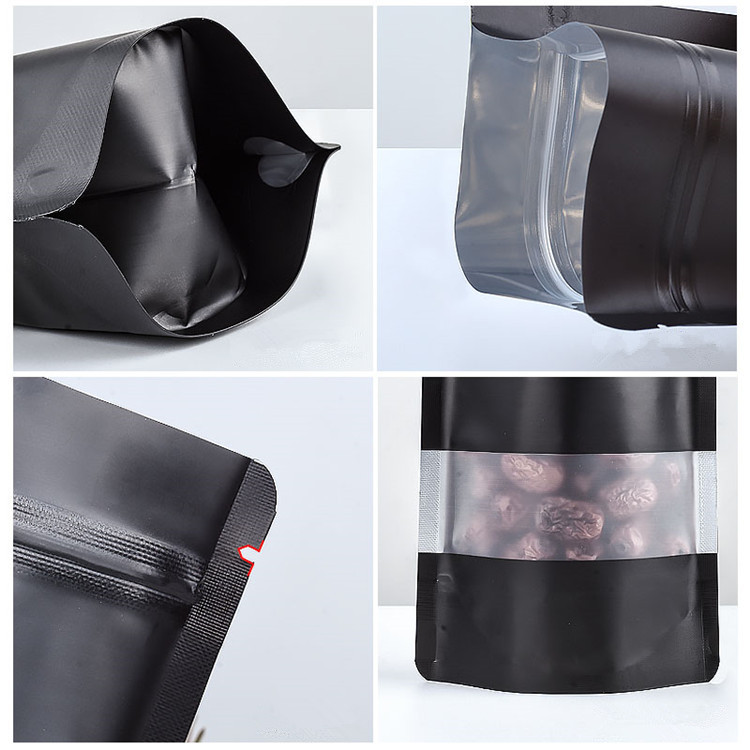 100PCS Stand-up Matte Black Al - đánh giá và giá Food Storage Ziploc Bags