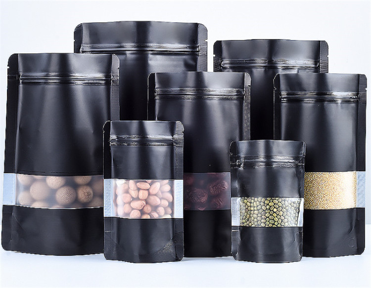 100PCS Stand-up Matte Black Al - đánh giá và giá Food Storage Ziploc Bags
