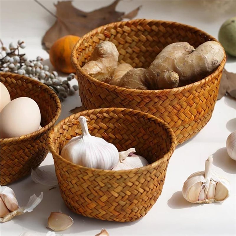 B23B Small Seagrass Woven Stor - đánh giá và giá Stackable Pantry Bin