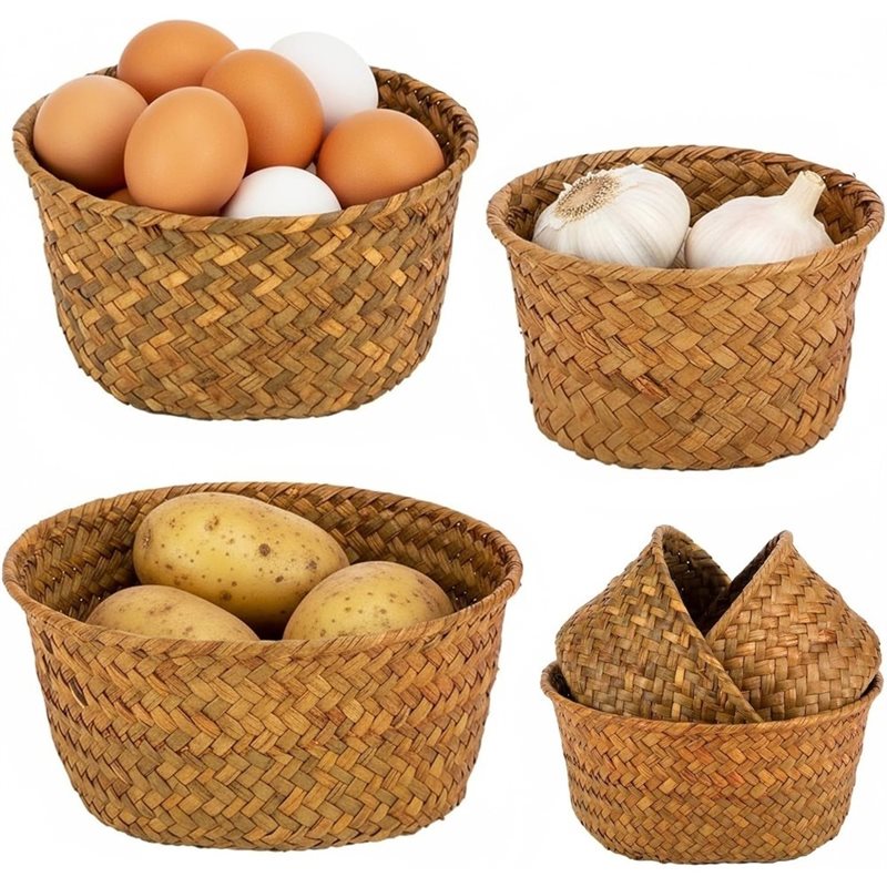 B23B Small Seagrass Woven Stor - đánh giá và giá Stackable Pantry Bin