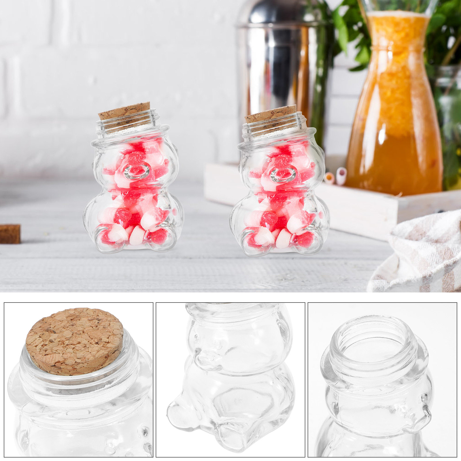 4Pcs Glass Candy Jar Set Trans - đánh giá và giá Food Storage Jars