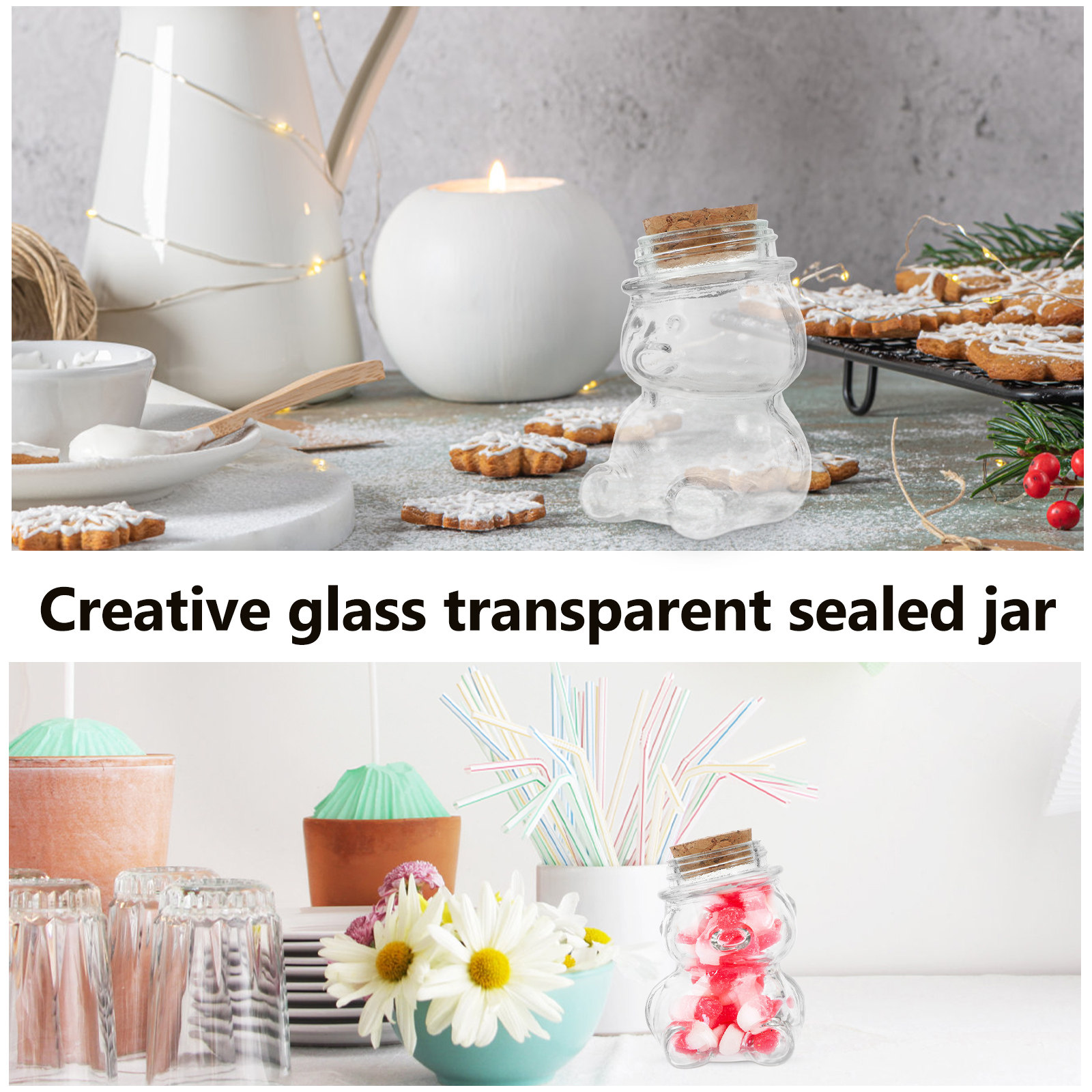4Pcs Glass Candy Jar Set Trans - đánh giá và giá Food Storage Jars