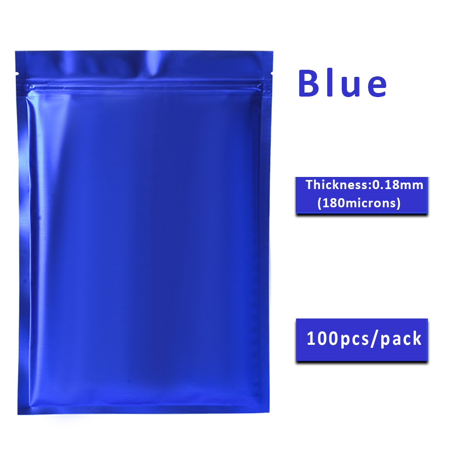 100pcs Matte Blue Foil Zipper  - đánh giá và giá Food Storage Bags Reusable