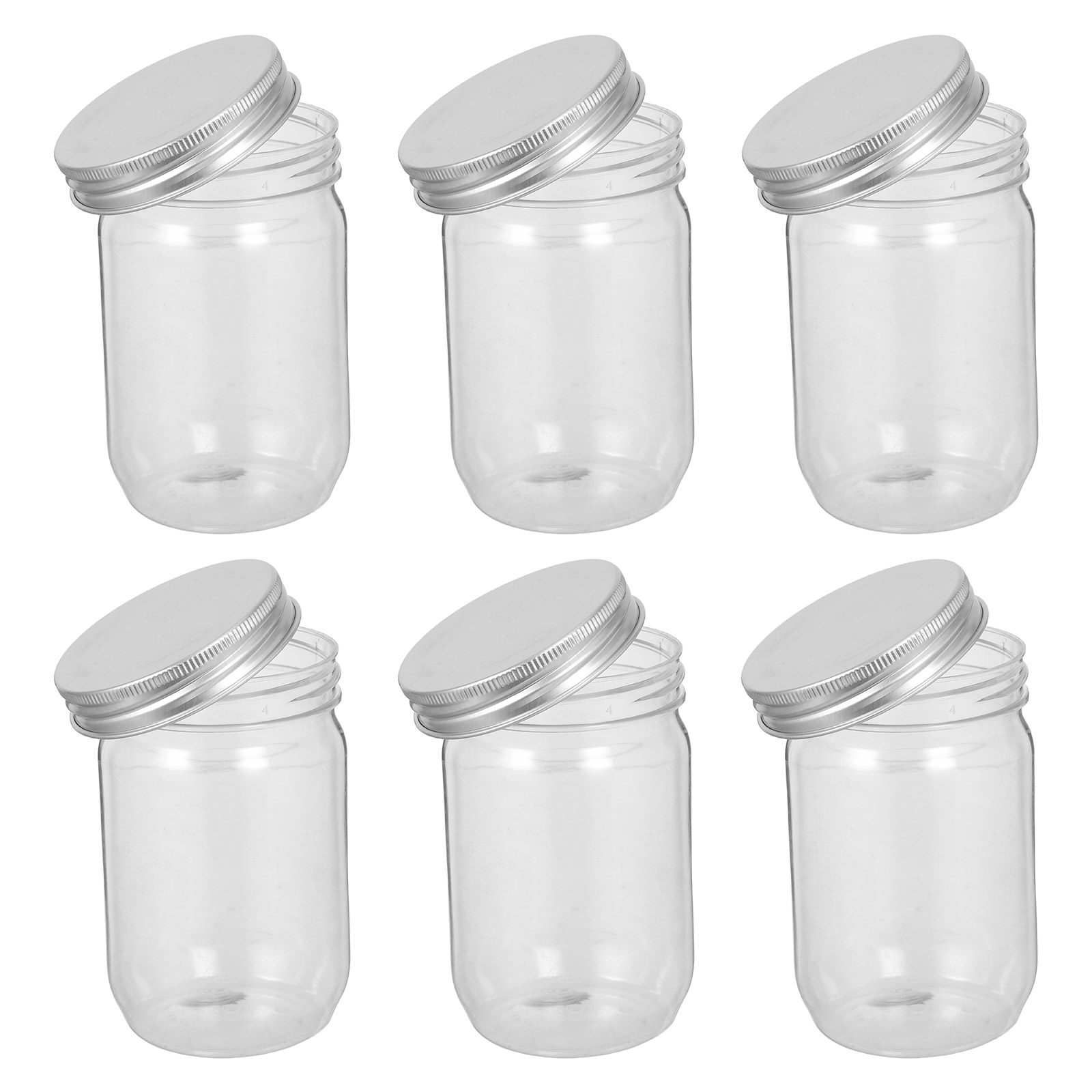 6Pcs Clear Plastic Mason Jars  - đánh giá và giá Food Storage Jars