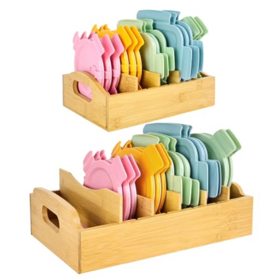 2 Pack Bamboo Lid Organizer, 1 - đánh giá và giá Food Storage Acrylic Containers