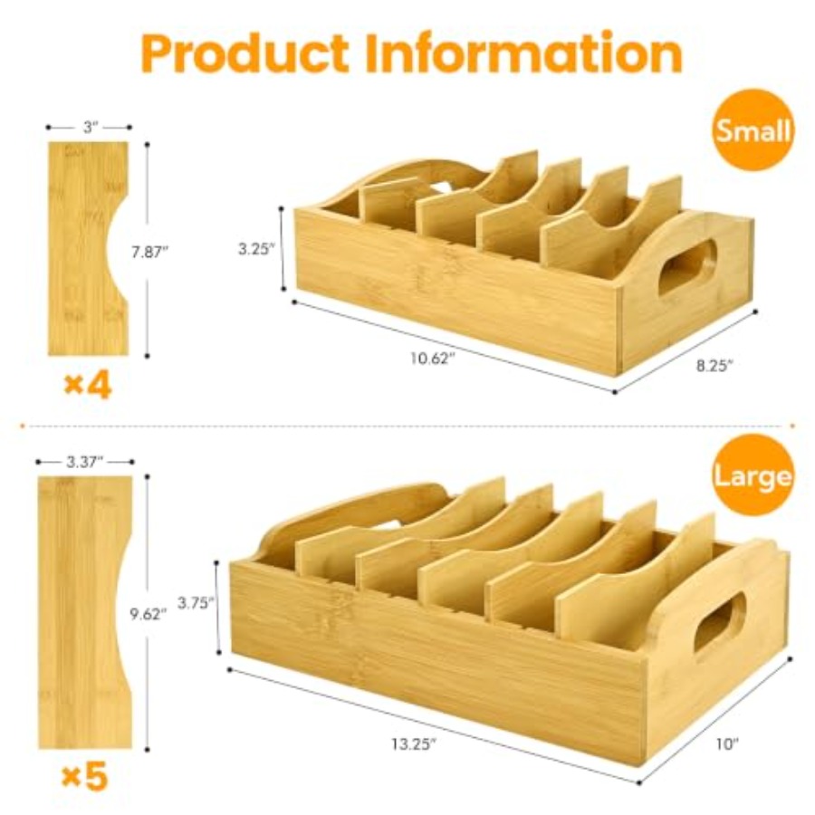 2 Pack Bamboo Lid Organizer, 1 - đánh giá và giá Food Storage Acrylic Containers