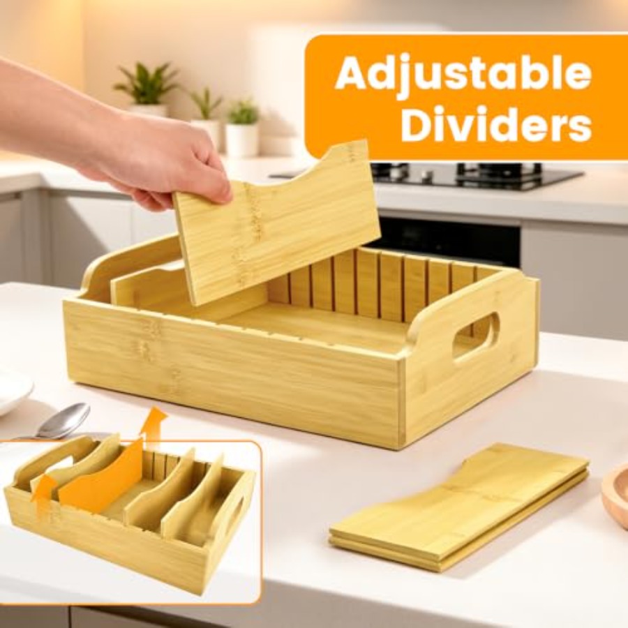 2 Pack Bamboo Lid Organizer, 1 - đánh giá và giá Food Storage Acrylic Containers