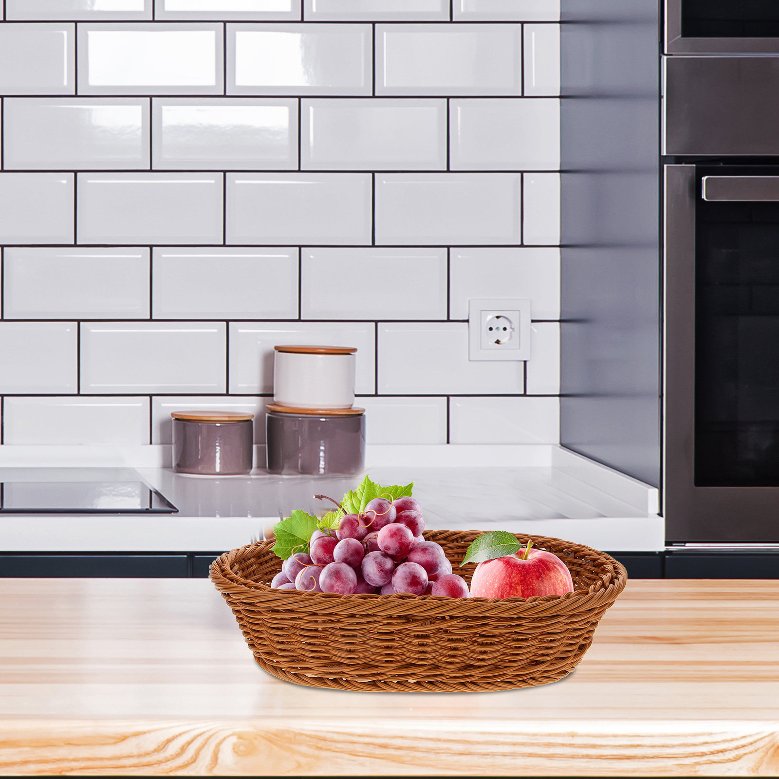PP Woven Fruit Basket Oval Rus - đánh giá và giá Food Storage Home